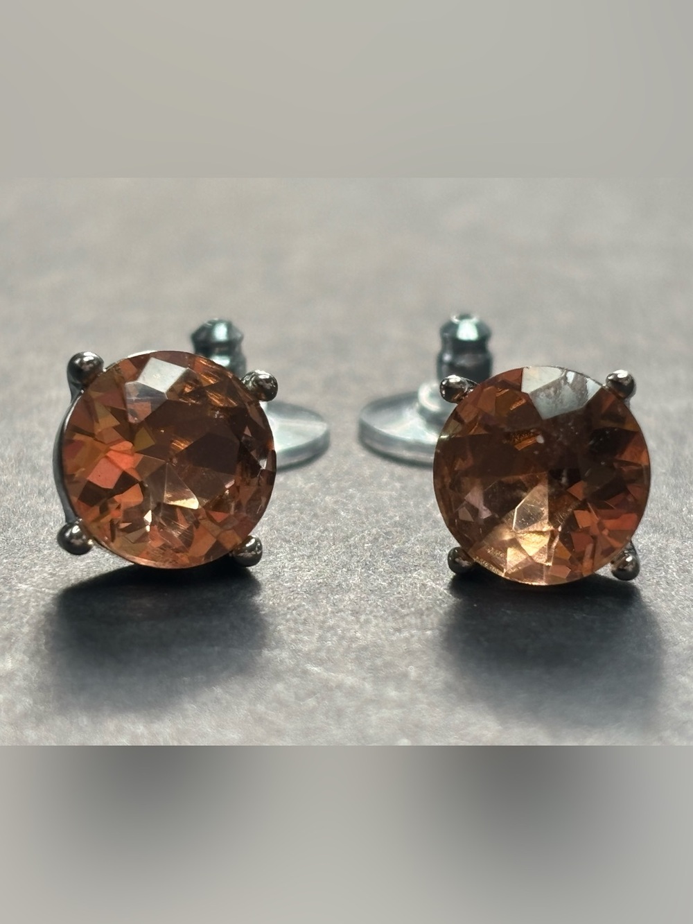 Classic Brown Crystal Stud Earrings - Women Jewelry